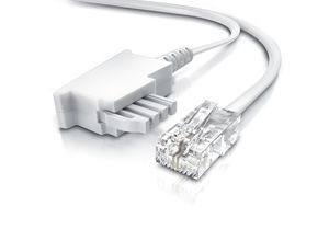 4062861844175 - CSL - Internet Kabel Routerkabel - TAE-F Stecker auf RJ45 Stecker - 50m - Internetkabel - Router an die Telefondose TAE - weiß