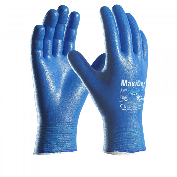 4062899069786 - - Handschuhe MaxiDex® Größe 8 blau en iso 374-5 EN 388 PSA-Kategorie iii