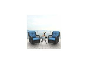 4062948005703 - 360-Degree Outdoor Swivel Rocking Balcony Furniture Set 3-Piece pe Wicker Rattan Garden Set with Seat Cushion and Back Cushion Garden Furniture 4062948005703 - 360-Degree Outdoor Swivel Rocking Balcony Furniture Set 3-Piece pe Wicker Rattan Garden Set with Seat Cushion and Back Cushion Garden Furniture