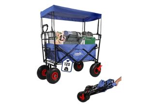 4062961003175 - Lemodo Bollerwagen faltbar mit Dach blau