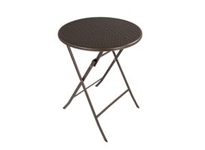 4062961012214 - Klapptisch rund Rattan-Optik 60 cm Balkontisch klappbar braun