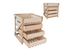 4062961012832 - Lemodo Obstkiste mit 4 Schubladen Gemüsekiste aus Holz