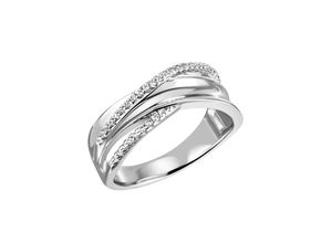 4063009008008 - Fingerring FIRETTI Schmuck Geschenk Silber 925 Silberring Ring glitzernd Fingerringe Gr 54 Silber 925 (Sterlingsilber) 33 mm silberfarben (silberfarben kristallweiß kristallweiß) Damen Fingerringe mit Zirkonia (synth)