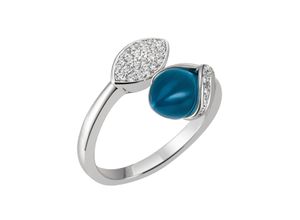 4063009009463 - Fingerring FIRETTI Schmuck Geschenk Silber 925 Silberring Knospe Fingerringe Gr 58 Silber 925 (Sterlingsilber) 21 mm blau (silberfarben blau kristallweiß kristallweiß) Damen Fingerringe mit Glasstein Zirkonia (synth)