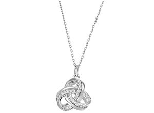 4063009209139 - Kette mit Anhänger FIRETTI Schmuck Geschenk Silber 925 Halsschmuck Halskette Ankerkette Knoten Halsketten Gr Silber 925 (Sterlingsilber) Länge 45 cm silberfarben (silberfarben kristallweiß) Damen Ketten mit Anhänger Zirkonia (synth)