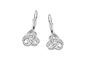 4063009209146 - Paar Ohrhänger FIRETTI Schmuck Geschenk Silber 925 Ohrschmuck Patentbrisur Knoten Glitzer Ohrringe Gr Silber 925 (Sterlingsilber) silberfarben (silberfarben kristallweiß kristallweiß) Damen Ohrhänger mit Zirkonia (synth)