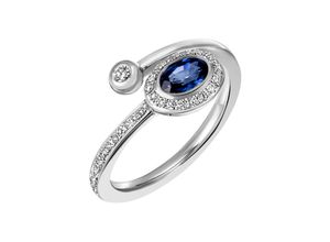 4063009313775 - Fingerring FIRETTI Schmuck Geschenk Silber 925 Silberring blau glitzernd Fingerringe Gr 54 Silber 925 (Sterlingsilber) 19 mm blau (silberfarben blau kristallweiß kristallweiß) Damen mit Zirkonia (synth)