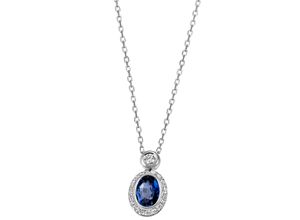 4063009313812 - Kette mit Anhänger FIRETTI Schmuck Geschenk Silber 925 Halsschmuck Halskette Ankerkette Halsketten Gr Silber 925 (Sterlingsilber) Länge 45 cm blau (silberfarben blau kristallweiß) Damen Ketten mit Anhänger Zirkonia (synth)