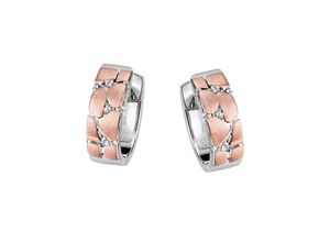 4063009379566 - Paar Creolen FIRETTI Schmuck Geschenk Silber 925 Leopardenmuster Ohrringe Gr Silber 925 (Sterlingsilber) rosegold (silberfarben roségoldfarben kristallweiß kristallweiß) Damen Creolen mit Zirkonia (synth)