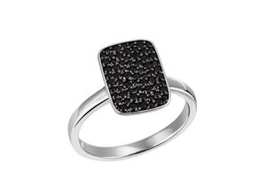 4063009379931 - Fingerring FIRETTI Schmuck Geschenk Silber 925 Silberring Dog Tag-Optik Fingerringe Gr 52 Silber 925 (Sterlingsilber) 22 mm silberfarben (silberfarben schwarz schwarz) Damen Fingerringe mit Zirkonia (synth)