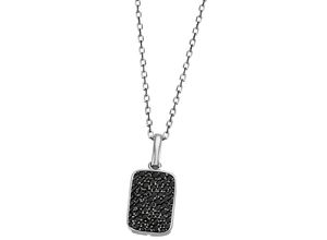 4063009379993 - Kette mit Anhänger FIRETTI Schmuck Geschenk Silber 925 Halsschmuck Halskette Ankerkette Pavé Halsketten Gr Silber 925 (Sterlingsilber) Länge 45 cm Breite 12 mm silberfarben (silberfarben schwarz) Damen Ketten mit Anhänger Zirkonia (synth)