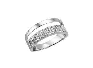 4063009423726 - Fingerring FIRETTI Schmuck Geschenk Silber 925 Silberring Ring Pavé-Optik glitzernd Fingerringe Gr 52 Silber 925 (Sterlingsilber) 3 mm silberfarben (silberfarben kristallweiß kristallweiß) Damen Fingerringe mit Zirkonia (synth)