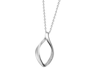 4063009826848 - Kette mit Anhänger FIRETTI Schmuck Geschenk Silber 925 Halsschmuck Halskette Ankerkette Elipse Halsketten Gr Silber 925 (Sterlingsilber) Länge 45 cm Breite 12 mm silberfarben (silberfarben kristallweiß) Damen Ketten mit Anhänger Zirkonia (synth)