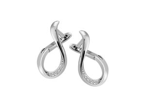 4063009838346 - Paar Creolen FIRETTI Schmuck Geschenk Silber 925 Ohrschmuck Unendlichkeit Acht-Form Ohrringe Gr Silber 925 (Sterlingsilber) silberfarben (silberfarben kristallweiß kristallweiß) Damen Creolen mit Zirkonia (synth)