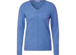 4063044942633 - CECIL Pullover V-Ausschnitt Teilungsnaht für Damen blau L