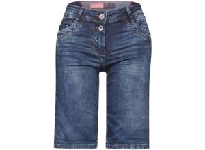 4063045073664 - CECIL Jeansbermuda Zwei-Knopf-Verschluss Five-Pocket für Damen blau 33