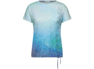 4063045517908 - CECIL T-Shirt U-Boot-Ausschnitt Tunnelzug für Damen blau XXL