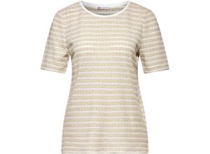 4063046393631 - T-Shirt strukturiert Rundhals für Damen beige 38