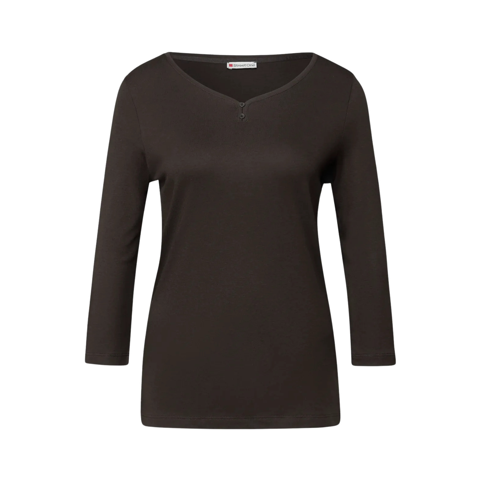 4063047715074 - Damen 3 4-Ärmel T-Shirt mit Knopf Basic