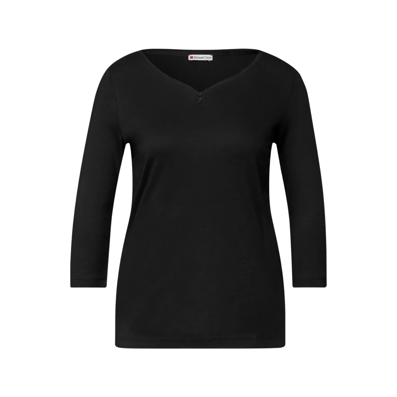 4063047753656 - Damen 3 4-Ärmel T-Shirt mit Knopf Basic