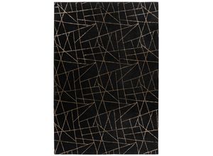 4063074311898 - Teppich ME GUSTA Bijou 125 Teppiche Gr B L 200 cm x 290 cm 20 mm 1 St goldfarben (schwarz goldfarben) Esszimmerteppiche Glanz Effekt Wohnzimmer