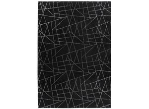 4063074311904 - Teppich ME GUSTA Bijou 125 Teppiche Gr B L 200 cm x 290 cm 20 mm 1 St silberfarben (schwarz silberfarben) Esszimmerteppiche Glanz Effekt Wohnzimmer