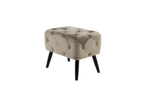 4063074347613 - HOCKER Hocker mit Samt-Bezug Taupe