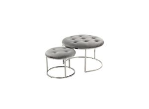 4063074360933 - Hocker Becky 825 2er-Set Grau   Silber