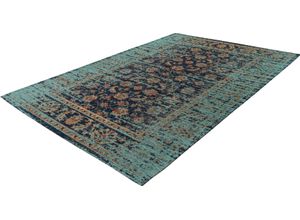 4063074468554 - Teppich PADIRO Charme 225 Teppiche Gr B L 160 cm x 230 cm 5 mm 1 St bunt (multi blau) Baumwollteppiche Chenille Flachgewebe im Vintage Stil