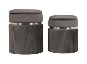 4063074513476 - Hocker Zora 325 2er-Set Grau   Silber