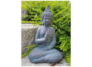 4063129011933 - K&l Wall Art - Garten Buddha Figur Kunststein Statue Buddhafigur 33cm Feng Shui Deko Buddhastatue Bronze Optik - Schwarz