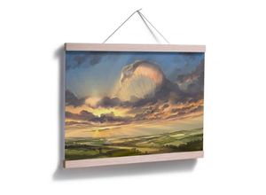 4063129012671 - K&l Wall Art - magnetische Posterleiste mit Lederband 61cm magnet Holzleiste Braun Bilderrahmen Holz - Braun