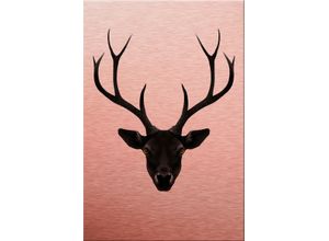 4063129025435 - Metallbild WALL-ART Ireland The Black Deer Schwarzer Hirsch Bilder Gr B H 40 cm x 60 cm Landschaften bunt Metallbilder Metallposter modern