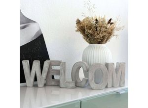 4063129059621 - K&l Wall Art - Betonbuchstaben Set 15cm welcome Deko Buchstaben aus Beton Buchstabe grau Tischdeko - Beton Grau