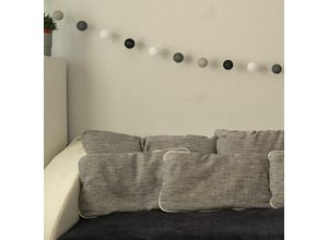 4063129060184 - K&l Wall Art - Cotton Ball Lights led Lichterkette schwarz grau 20 Kugeln Schlafzimmer Nachtlicht - Grau Schwarz