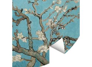 4063129069033 - K&l Wall Art - Runde Fototapete van Gogh Tapete Mandelblüte Vintage Vliestapete Wandbild ø 140cm - Blau