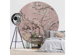 4063129069279 - K&l Wall Art - Runde Fototapete van Gogh Tapete Mandelblüte Vintage Vliestapete Wandbild ø 140cm - rosa