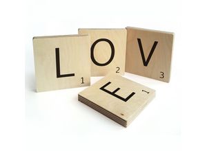 4063129088041 - Wandspruch WALL-ART Scrabble Deko Buchstaben Love Wandtattoos Gr B H T 20 cm x 20 cm x 09 cm braun (vintage braun) Wandtattoos Sprüche Holzschild Collage