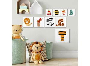 4063129089529 - Holzbild WALL-ART Lernbuchstaben Kinderzimmer 20cm Bilder Gr B H T 20 cm x 03 cm x 20 cm I 1 St bunt (farbenfroh) Holzbilder