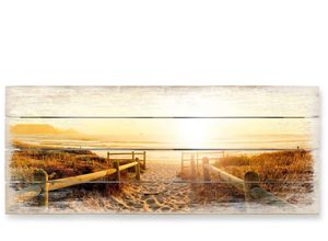 4063129090525 - Holzbild WALL-ART Sonnenuntergang Boho Deko Bilder Gr B H T 100 cm x 36 cm x 40 cm 1 St bunt (mehrfarbig) Bild Holzbild Holzbilder Bilder