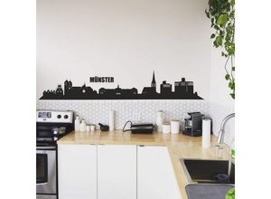 4063129098873 - Wandtattoo WALL-ART XXL Stadt Skyline Münster 120cm Wandtattoos Gr B H T 120 cm x 30 cm x 01 cm schwarz Wandtattoo Wandtattoos Geographie