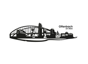 4063129098910 - Wandtattoo WALL-ART Stadt Skyline Offenbach 120cm Wandtattoos Gr B H T 120 cm x 30 cm x 01 cm schwarz Wandtattoo Wandtattoos Geographie