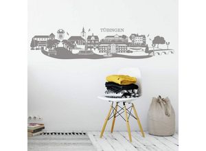 4063129098972 - Wandtattoo WALL-ART XXL Stadt Skyline Tübingen 150cm Wandtattoos Gr B H T 150 cm x 30 cm x 01 cm schwarz Wandtattoo Wandtattoos Geographie