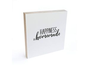 4063129099986 - Holzbild WALL-ART Tischdeko Happiness Homemade Bilder Gr B H T 15 cm x 18 cm x 15 cm 1 St schwarz (schwarz weiß) Bild Holzbild Holzbilder Bilder