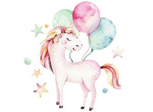 4063129100316 - Wandtattoo WALL-ART Kindergeburtstag Einhorn Deko Wandtattoos Gr B H T 80 cm x 90 cm x 01 cm Kindergeburtstag Einhorn Deko bunt (mehrfarbig) Wandtattoos Wandsticker selbstklebend entfernbar