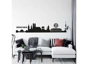 4063129100613 - Wandtattoo WALL-ART Fußball München Skyline mit Logo Wandtattoos Gr B H T 180 cm x 40 cm x 01 cm schwarz Wandtattoos Wandsticker selbstklebend entfernbar