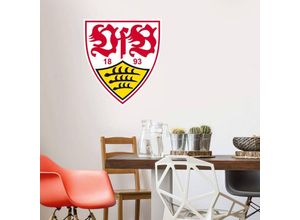 4063129101207 - Wandtattoo WALL-ART Fußball VfB Stuttgart Logo Wandtattoos Gr B H T 20 cm x 22 cm x 01 cm bunt Bundesliga-Fanshop Wandtattoos