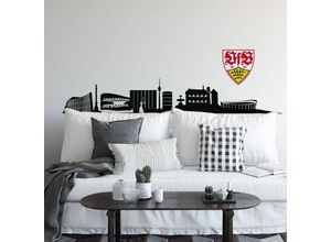 4063129102471 - Wandtattoo WALL-ART VfB Stuttgart Skyline mit Logo Wandtattoos Gr B H T 140 cm x 22 cm x 01 cm bunt (mehrfarbig) Wandtattoos und Wandsticker