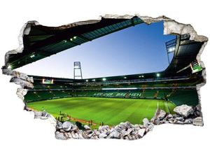 4063129102587 - Wandtattoo WALL-ART Fußball Werder Bremen Logo Wandtattoos Gr B H T 100 cm x 61 cm x 01 cm bunt Wandtattoos Wandsticker selbstklebend entfernbar