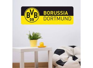 4063129102709 - Wandtattoo WALL-ART BVB Schriftzug Banner Wandtattoos Gr B H T 80 cm x 26 cm x 01 cm gelb Wandtattoo Wandtattoos Fußball